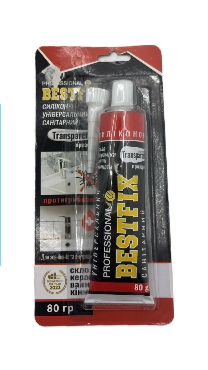 Cилікон-герметик прозорий BESTFIX GP 80 ML. Фото 7