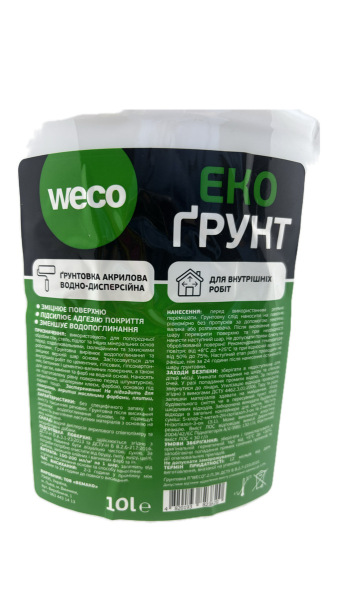 Грунтовка акрилова водно-дисперсійна WECO 5л. Фото 3