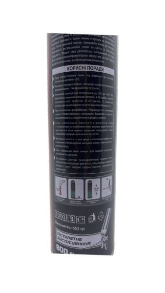 Професійна поліуритва монтажна клей-піна Polyurethane Fom 800 ml 652 г. Фото 4